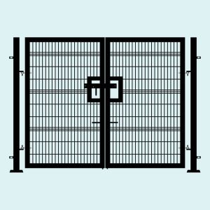 Temporary Double Vehicle Gates - Rigid Frame (Profile V Mesh Infill)