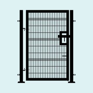 Temporary Single Pedestrian Gate - Rigid Frame (Profile V Mesh Infill) - (H)2.4 x (W)1.2m
