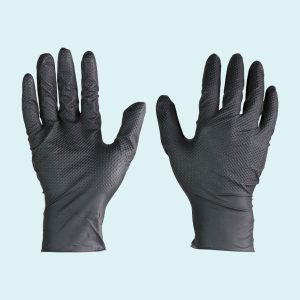 Diamond Texture Nitrile Gloves - Black