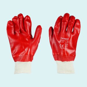 PVC Coated Grip Gloves Cotton - Red - XL - 1 Pair (TIMCO)