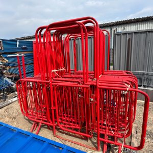 Used Temporary Pedestrian Walkthrough Barrier with Gate - Fixed Legs